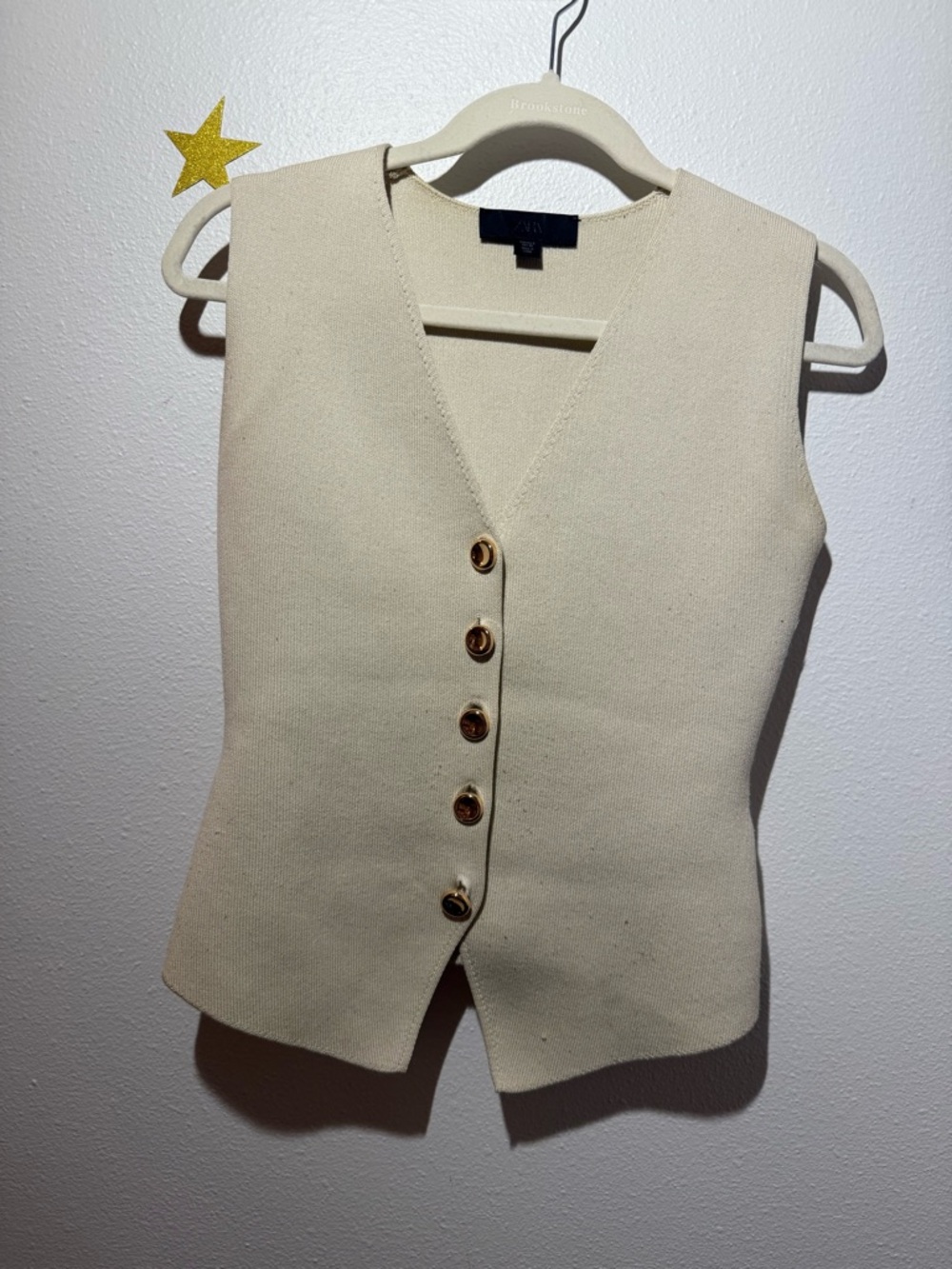 Zara Beige Knit Tank Top Vest